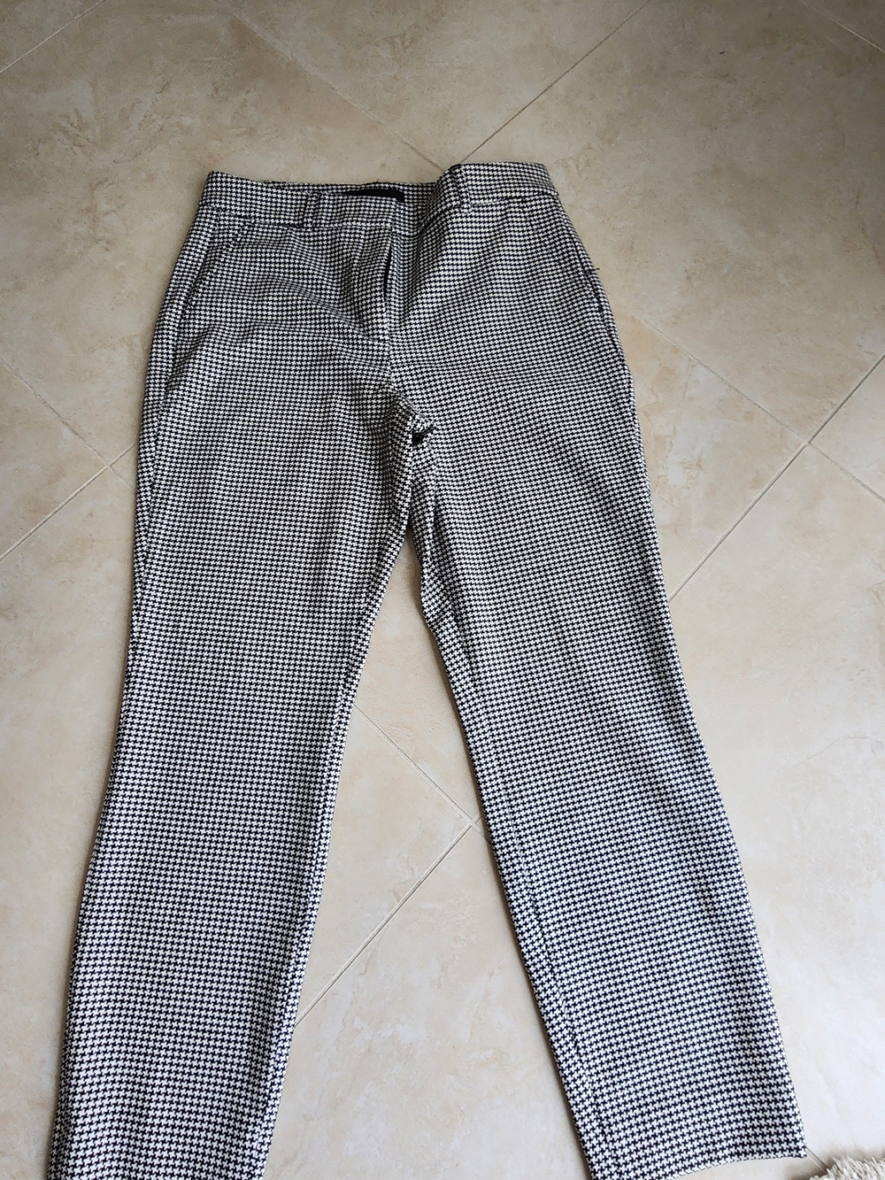 Women's Black & White Gingham Slim Pants